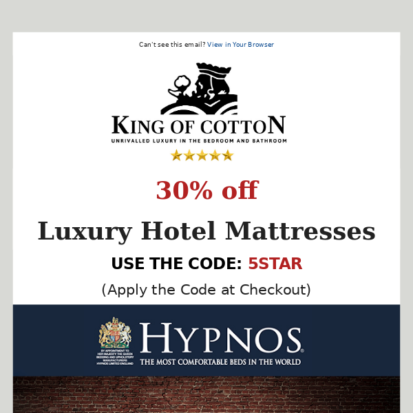 Save 30% on Hypnos and Mattison Mattresses!