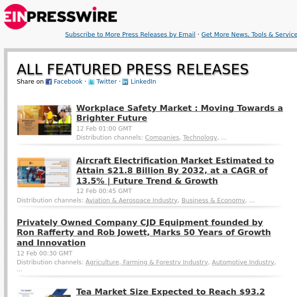 All Featured Press Releases (Mon 12 Feb 2024)