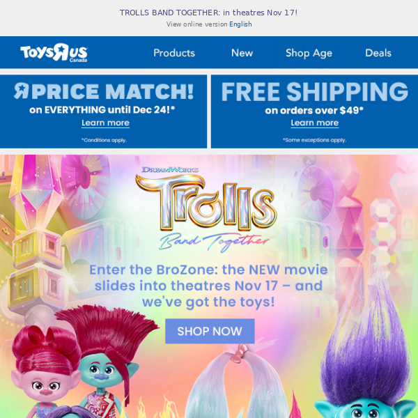 DreamWorks Trolls Band Together Trendsettin' Trio Fashion Dolls