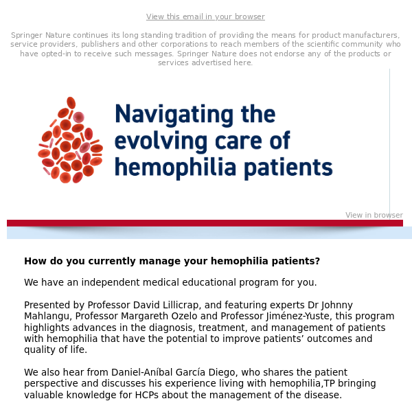 How do you currently manage your hemophilia patients?