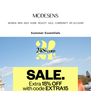 Just In: 15% off Summer Essentials at 24S