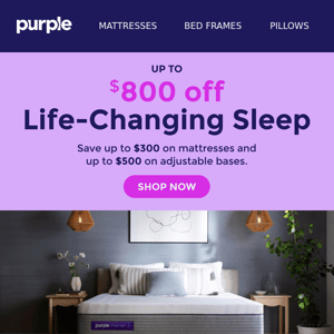 Up to $800 off Mattress Sets