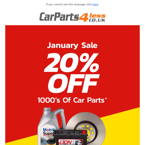 Enjoy 20% Off on Essential Car Parts Today!