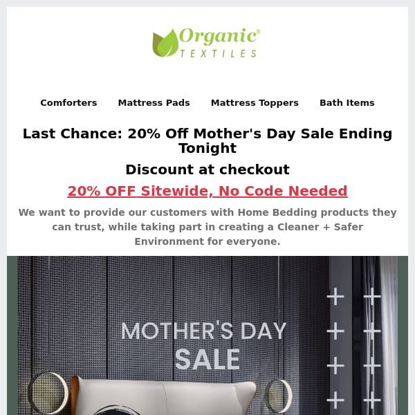 Last Chance: 20% Off Mother's Day Sale Ending Tonight