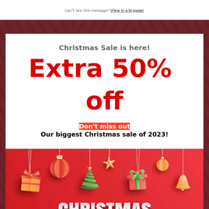 ❤️Don't miss our 50% off Christmas Sale
