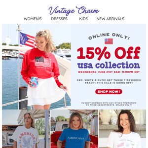 15% Off Online USA Collection! 🇺🇲🎆
