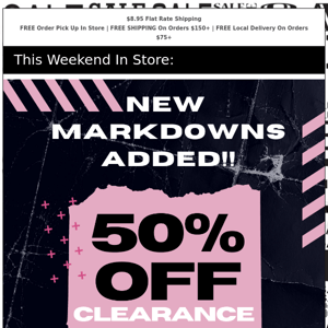 New 50% Off Clearance - Just Added