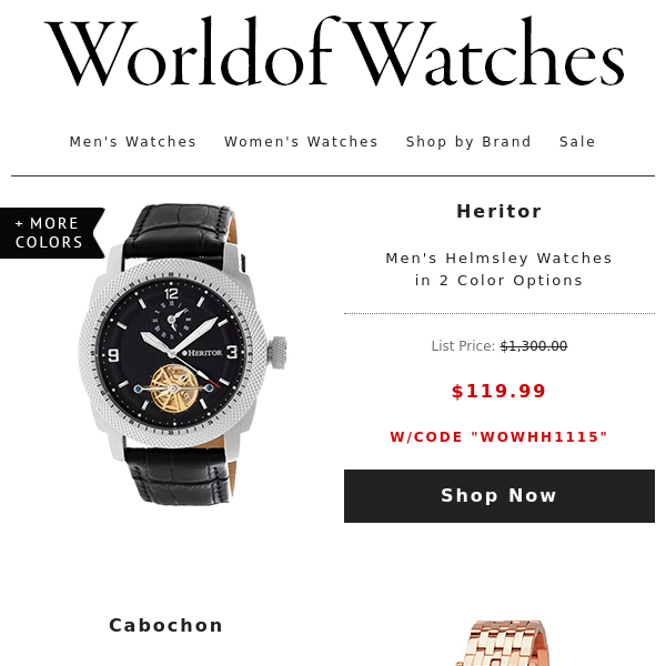 😎ACT FAST: Extra $800 Off Gevril | $464 Off Heritor Watches| $123 Off  Tissot | Cabochon Sunglasses $43 + More - World Of Watches