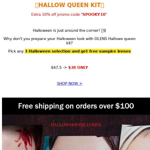 [35% off] Halloween Kit with free vampire lenses!