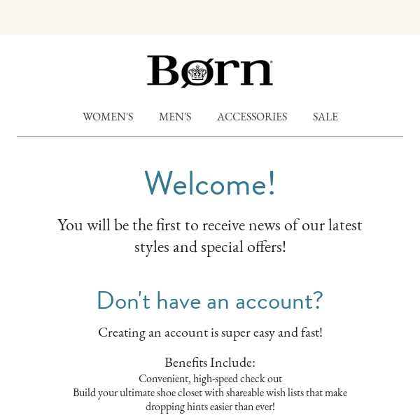 Welcome to the BornShoes.com Email List