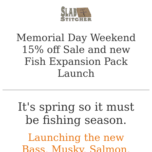 Memorial Day Weekend Sale and New Fish Expansion Pack and Inlay Launch