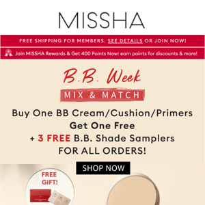 Mix & Match: Buy 1 BB Cream, Cushion, Primer Get 1 FREE