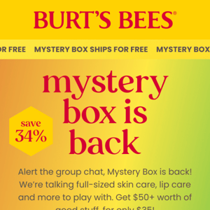 HURRY! Sold-out Mystery Box is back.