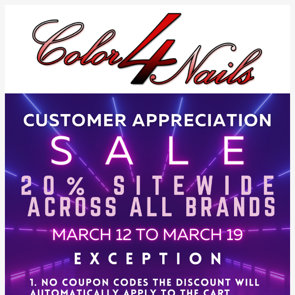 Color4Nails Customer Appreciation Sale - Get 20% Off Now!