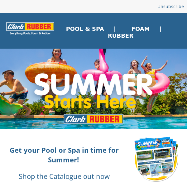 Summer Starts at Clark Rubber! Catalogue Out Now