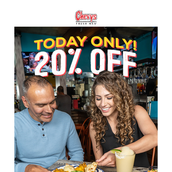 Enjoy 20% Off! Today Only!