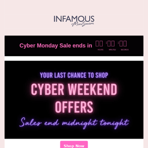 Less than 4 hours left to shop Cyber Sales