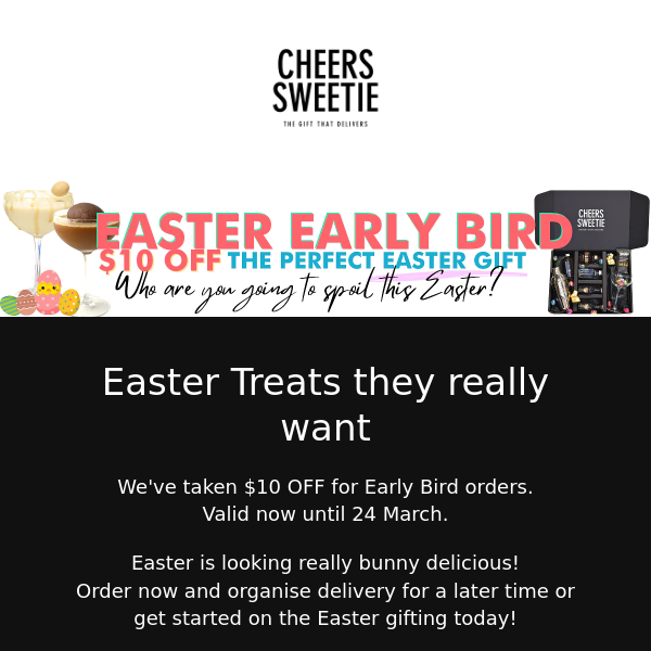 FINAL 24 hrs - Easter Early Bird Offer! 🍸🐣