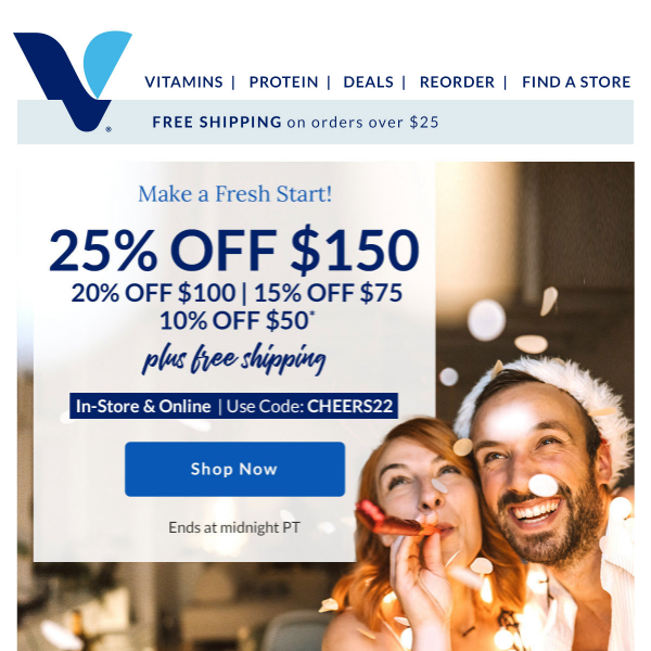 The Vitamin Shoppe, use your 25% off $150 coupon!