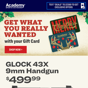 GLOCK 43X 9mm, $499.99