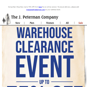 It's the Warehouse Clearance Event on Now