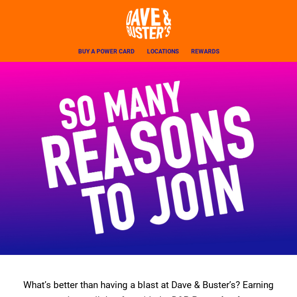 Dave & Buster's - Bring your group together for FREE Unlimited Video Game  Play with $25 or more Power Card® purchase per person! Details:  bit.ly/DBdeal