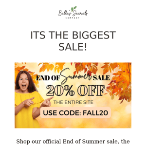 The OFFICIAL End of Summer Sale!