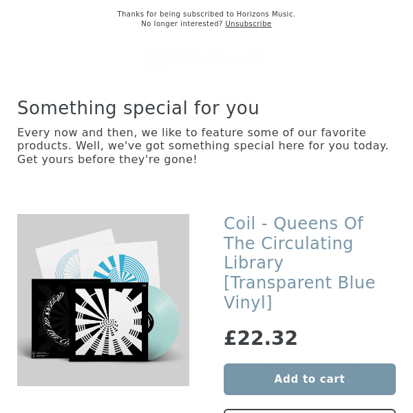 NEW! Coil - Queens Of The Circulating Library [Transparent Blue Vinyl]