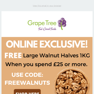 ONE DAY! FREE Large Walnut Pieces 1kg 💛