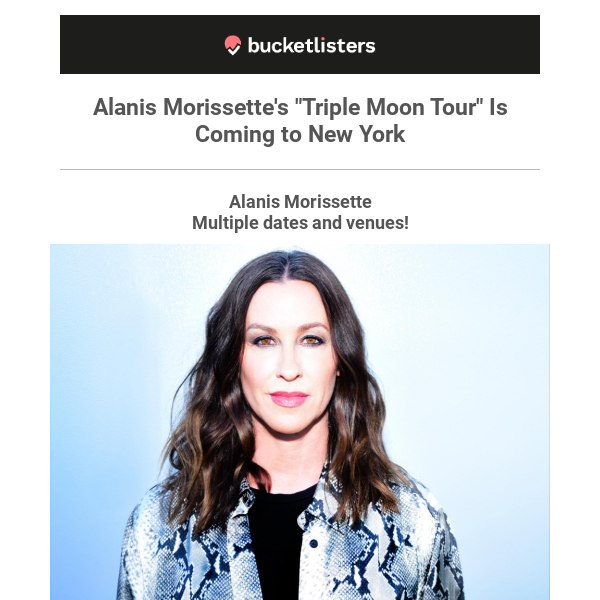 PSA: Alanis Morissette is Coming to New York