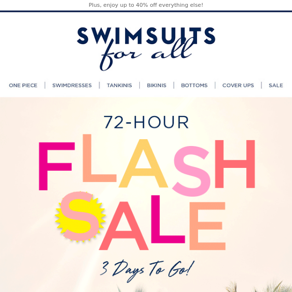 72 HOURS to save up to 60% on select styles