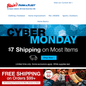 Shop Cyber Monday Deals ☆ FREE Shipping on All Clothing + Footwear!