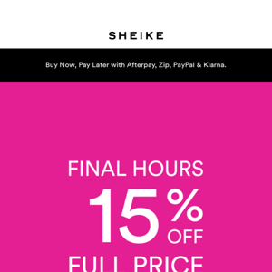 Final Hours | 30% Off Full Price