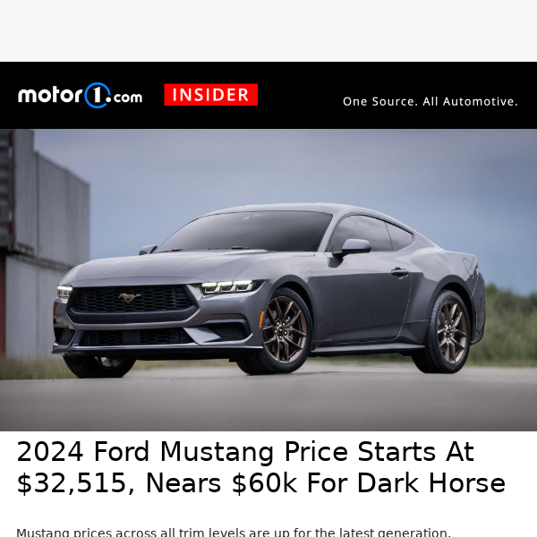 Ford Prices 2024 Ford Mustang And Dark Horse - Motor1.com