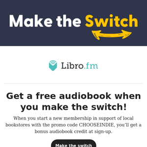 Get a free audiobook AND support bookstores 🤩