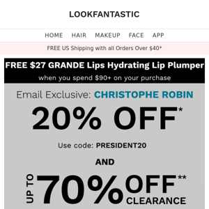 Don't Miss! 20% off Christophe Robin❗