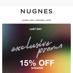 Last hours | Exclusive Promo | -15% Off sitewide.