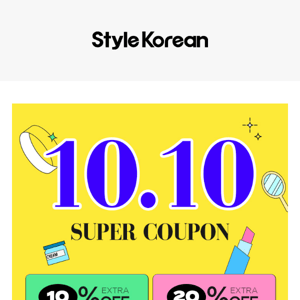 10.10 Super Coupon Day! Extra 20% OFF💥