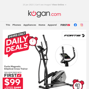 Daily Deals: Elliptical Cross Trainer, Stick Vacuum & More