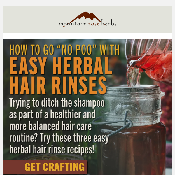 3 Herbal Hair Rinses for a "No Poo" Hair Care Routine