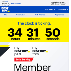 *** An update from Best Buy *** We're treating you to great OFFERS! Must-have tech is available in the Member Exclusive Sale for My Best Buy Plus and My Best Buy Total members.