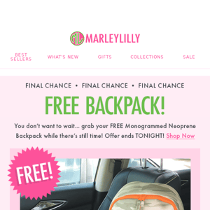 FINAL CHANCE: FREE Neoprene Backpack 💕