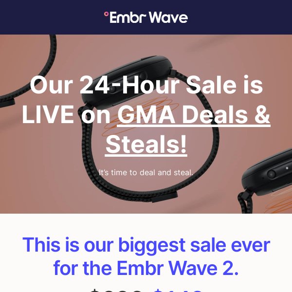 50% off your Embr Wave 2 on GMA Deals & Steals!