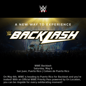 WWE Backlash Priority Pass Packages