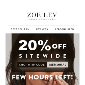 Few Hours Left for 20% OFF SITEWIDE!