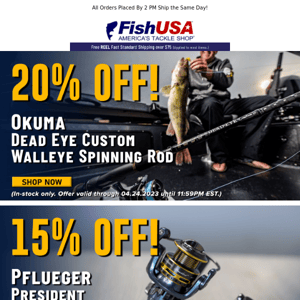 20% Off Okuma Dead Eye Custom Walleye Rods - Ending Soon! 🕰️