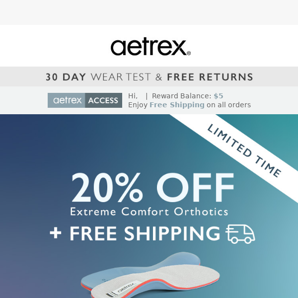 20% Off Extreme Comfort ☁️ Relieve pressure off your feet & wallet