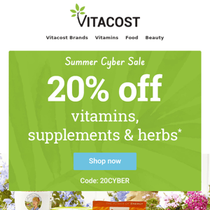 20% off Vitamins | Don't Miss the Biggest Summer Sale!