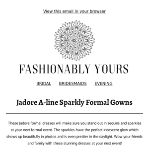 Jadore A-line Sparkly Formal Gowns