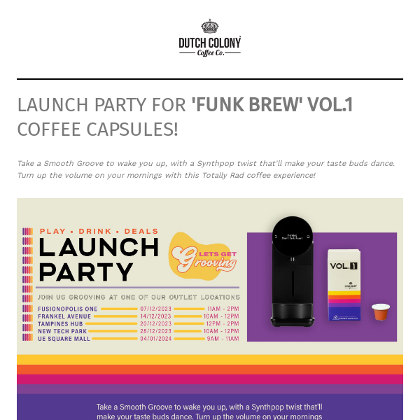🎉☕ Launch Party for  'Funk Brew' Vol.1 Coffee Capsules!